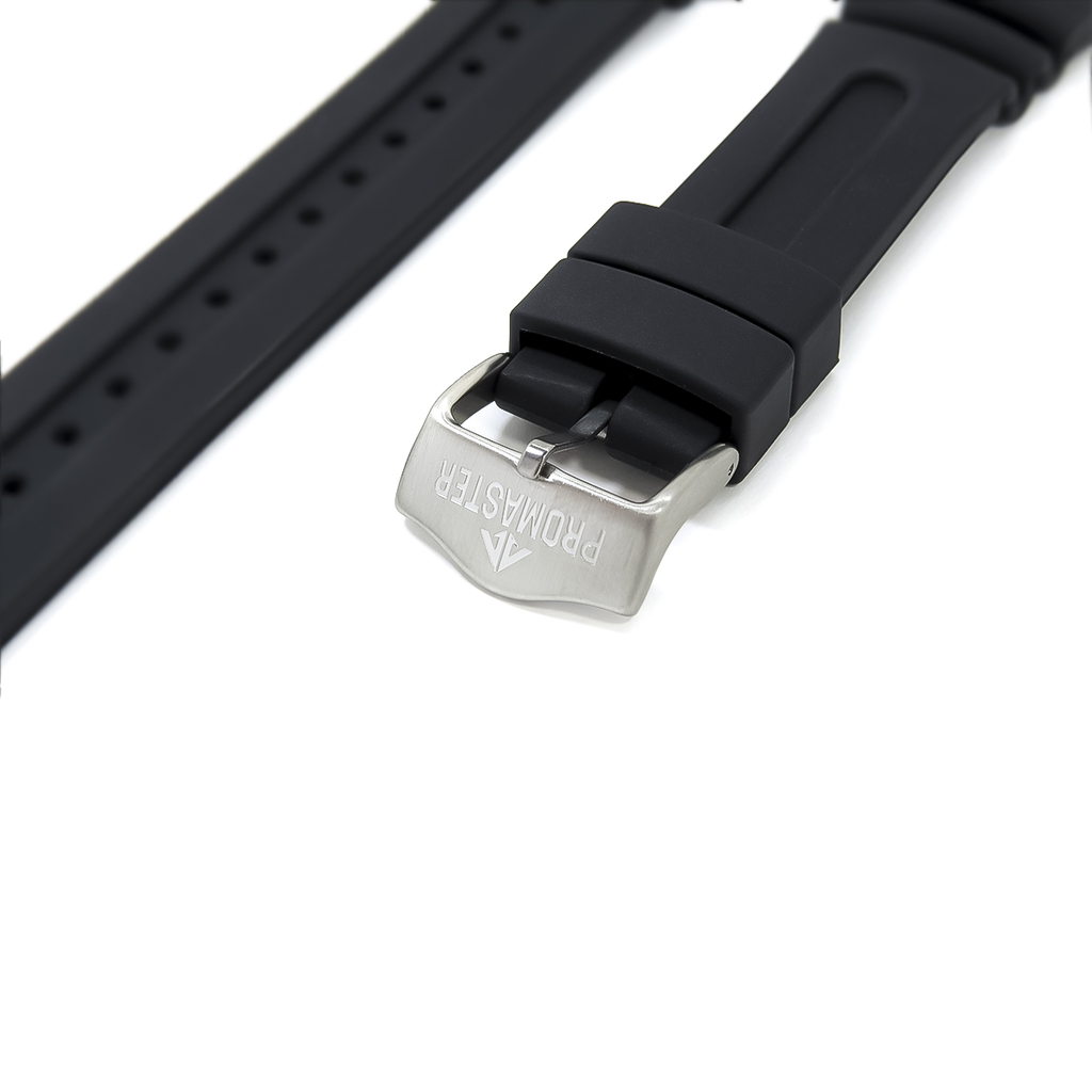 Pulseira para Relógio Compatível com Citizen Aqualand meia lua Borracha Preto Encaixe 26mm/ Fecho 20mm