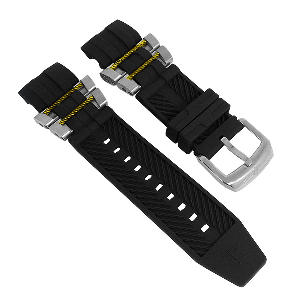 Pulseira para Relógio Compatível com Invicta Reserve Bolt Zeus Men/ Jason Taylor/ Bolt Men Silicone Preto