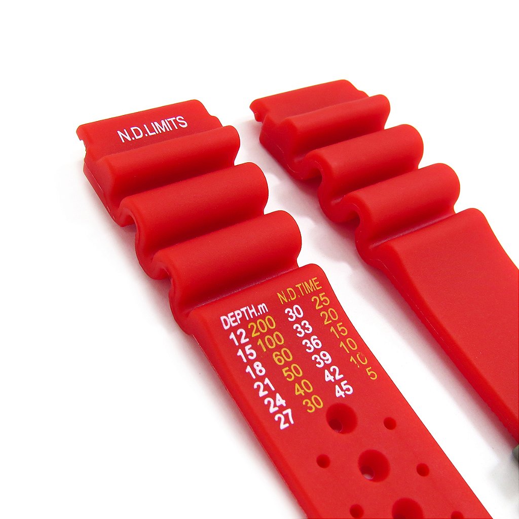 Pulseira para Relógio Compatível com Citizen Sport Marine Borracha Vermelho Encaixe 20mm/ Fecho 18mm