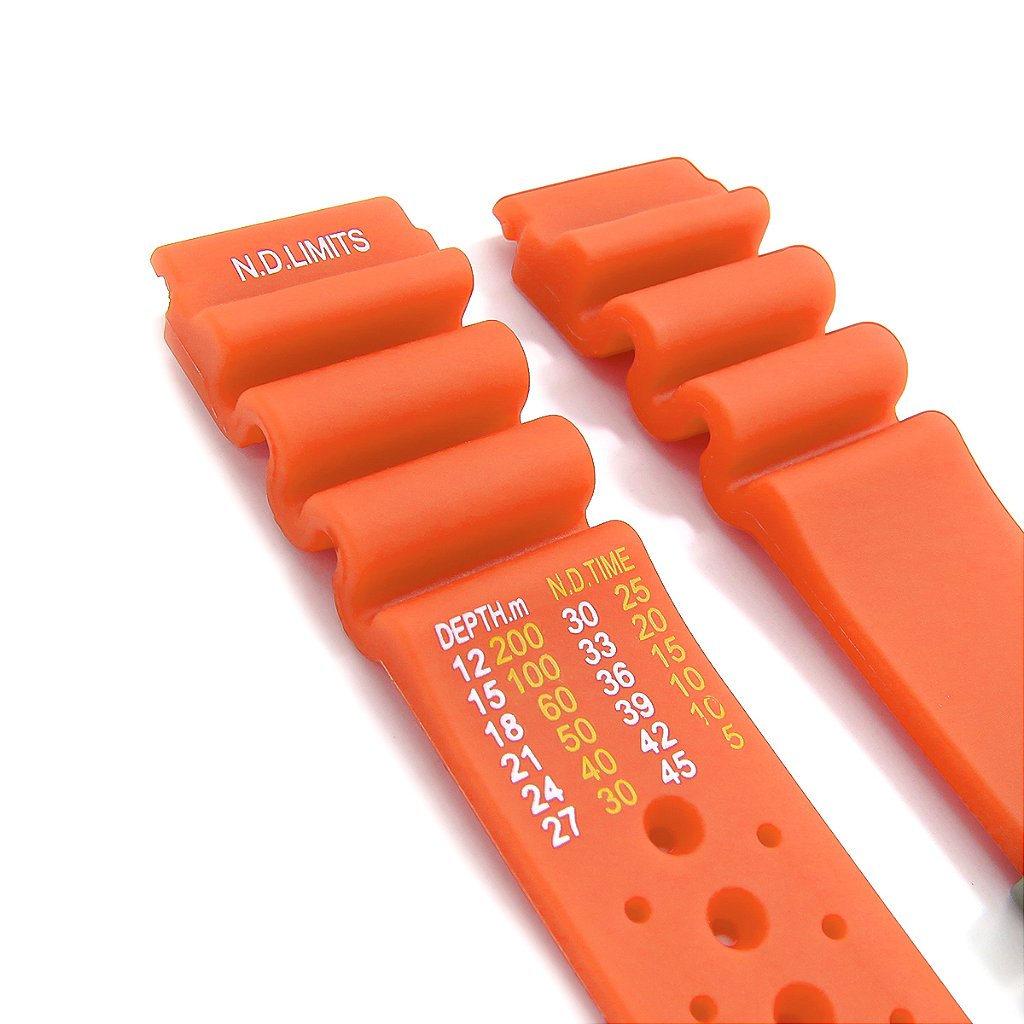 Pulseira para Relógio Compatível com Citizen Sport Marine Borracha Laranja Encaixe 20mm/ Fecho 18mm