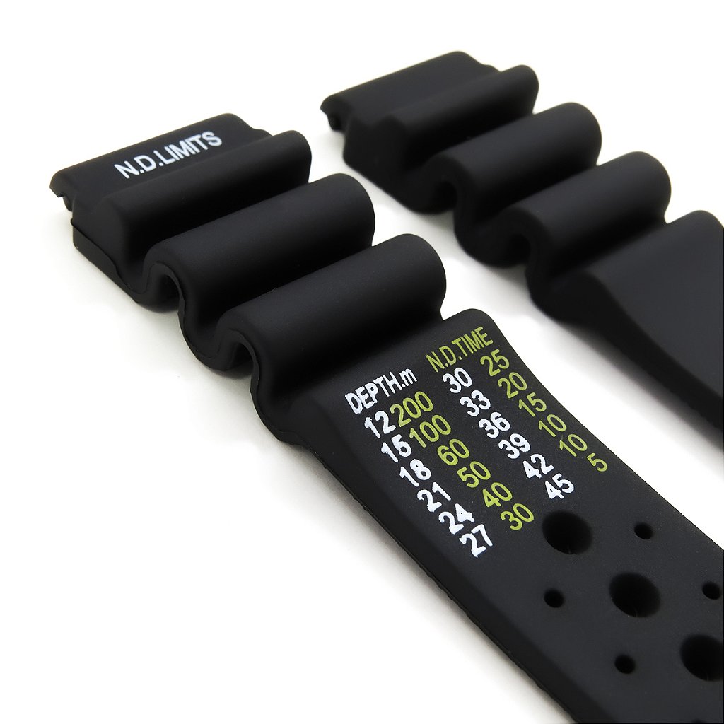 Pulseira para Relógio Compatível com Citizen Sport Marine Borracha Preto Encaixe 20mm/ Fecho 18mm