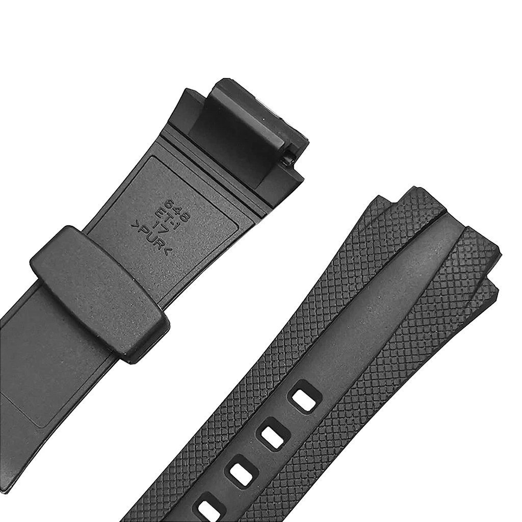 Pulseira para Relógio Compatível com Casio World Time AQ-160W Series Borracha Preto Completa com Fivela