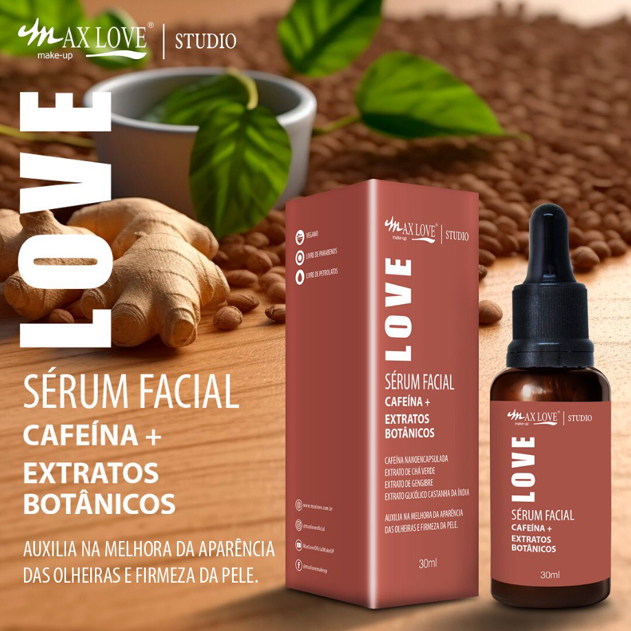 SÉRUM FACIAL CAFEÍNA + EXTRATOS BOTÂNICOS - MAX LOVE - ZURI BEAUTY