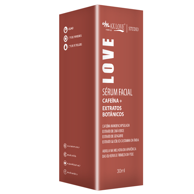 SÉRUM FACIAL CAFEÍNA + EXTRATOS BOTÂNICOS - MAX LOVE - ZURI BEAUTY