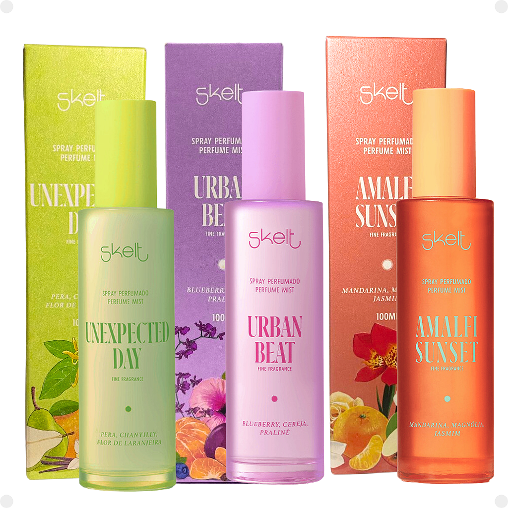 Kit Perfume Spray Perfumado Skelt Com 3 100ml - Teruya