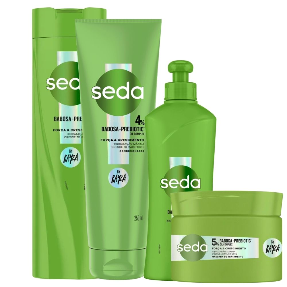 Kit Seda By Rayza Babosa-Prebiotic: Shampoo 300ml, Condicionador