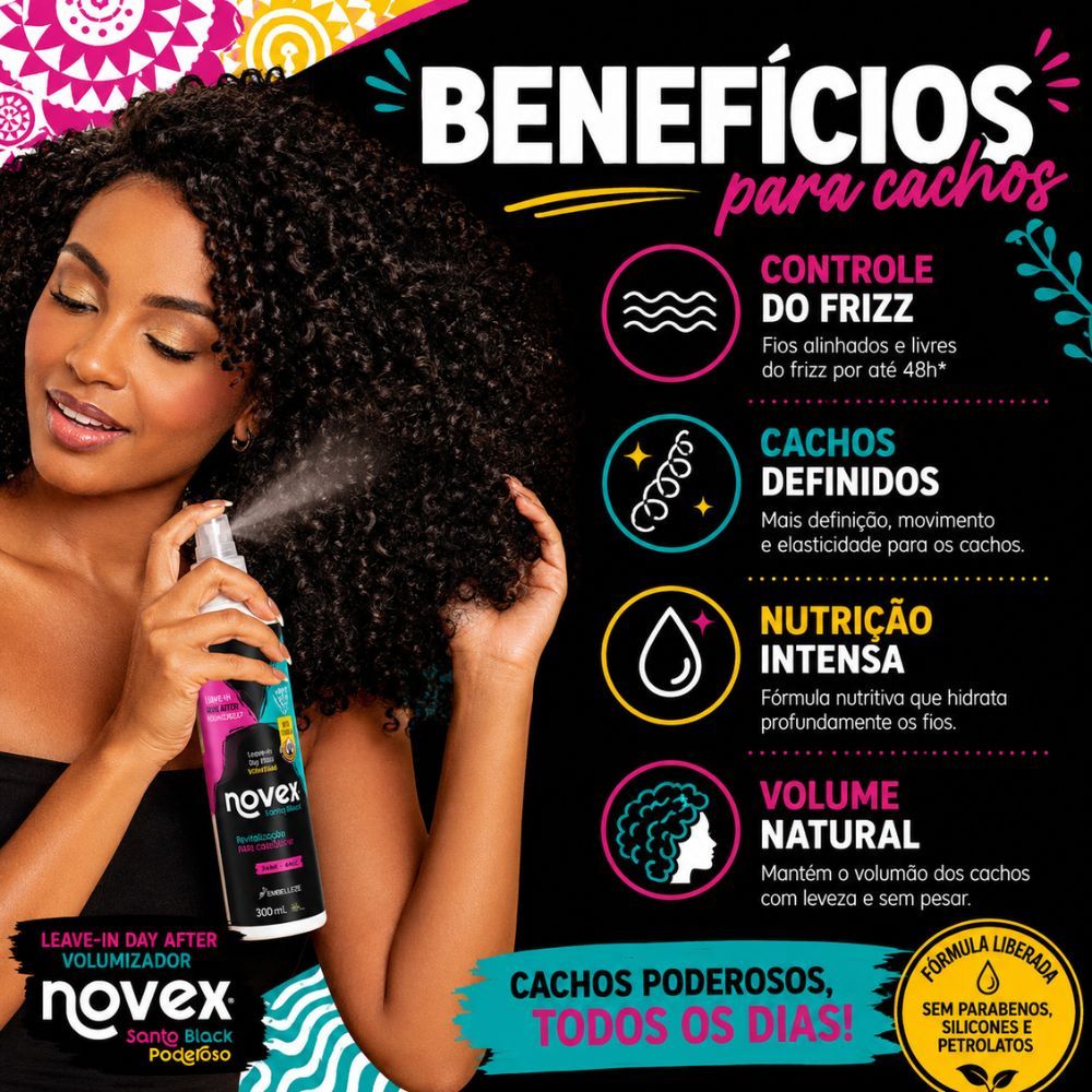 Leave-in Day After Novex Santo Black Poderoso Volumizador 300ml