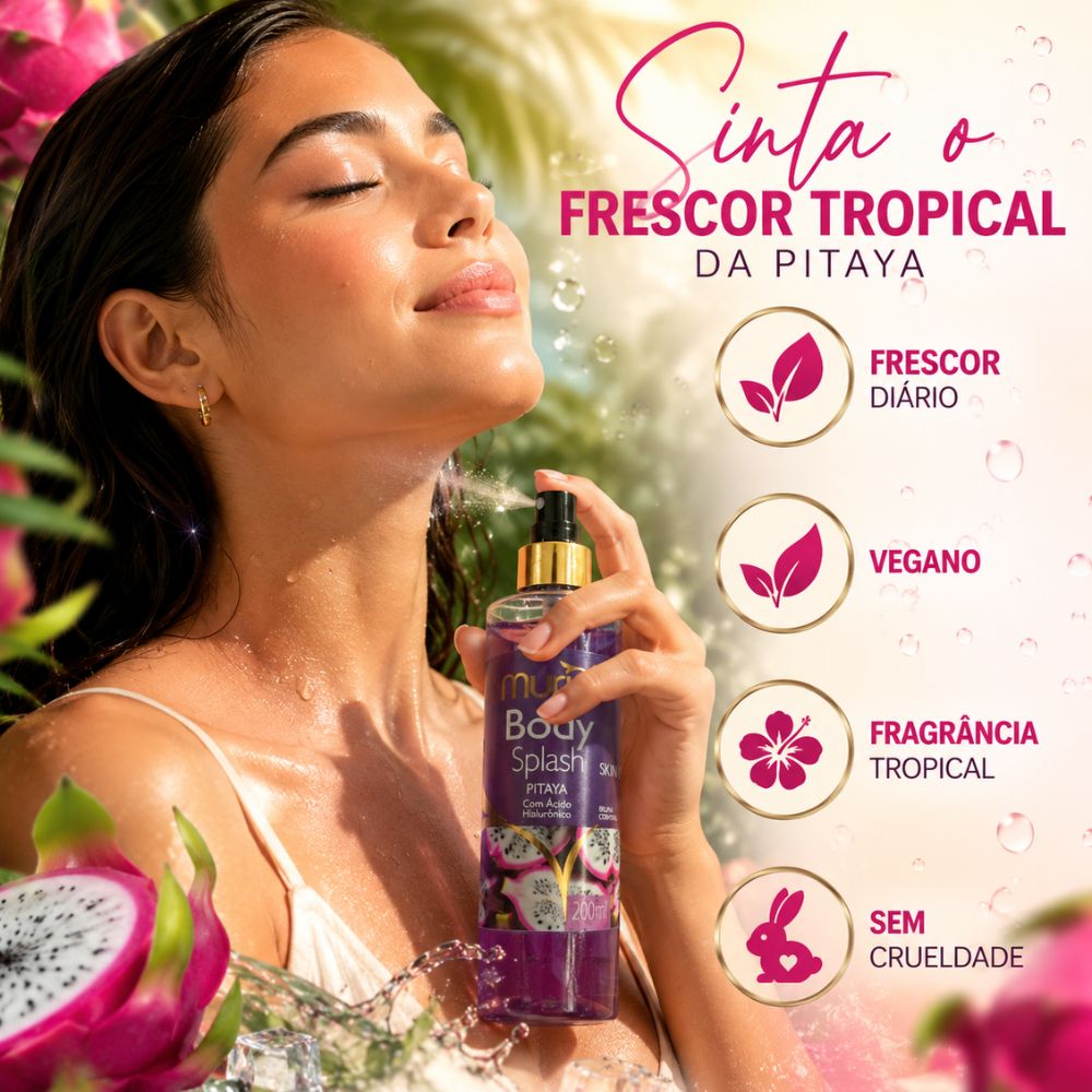 Body Splash Muriel Skin Pitaya Com Ácido Hialurônico 200ml