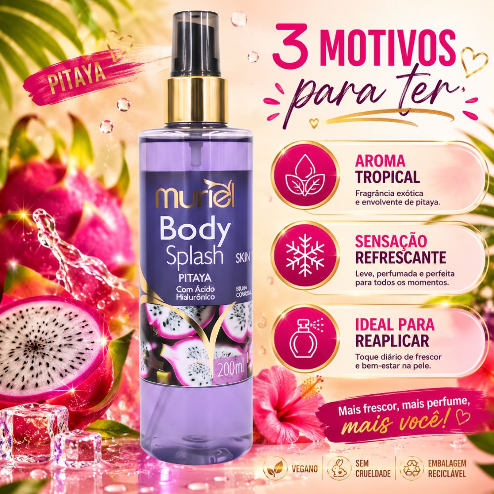 Body Splash Muriel Skin Pitaya Com Ácido Hialurônico 200ml