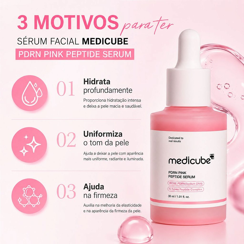 Sérum Facial Medicube Pdrn Pink Peptide 30ml - Teruya - Cosméticos