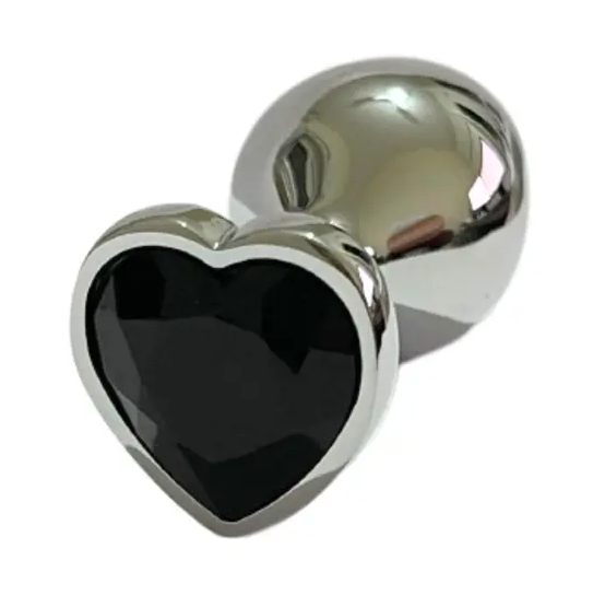 Plug Anal "P" Ao Inoxidvel Formato Cnico Pedra de Corao Preto - Pimentaria S2 | Sex Shop Plug Anal "P" Ao Inoxidvel Formato Cnico Pedra de Corao Preto - Pimentaria S2 | Sex Shop