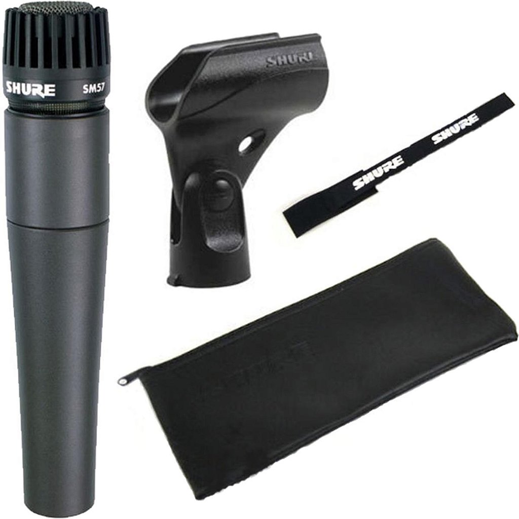 Microfone Dinâmico SM57-LC Vocal e Instrumentos - SHURE - Kalifa