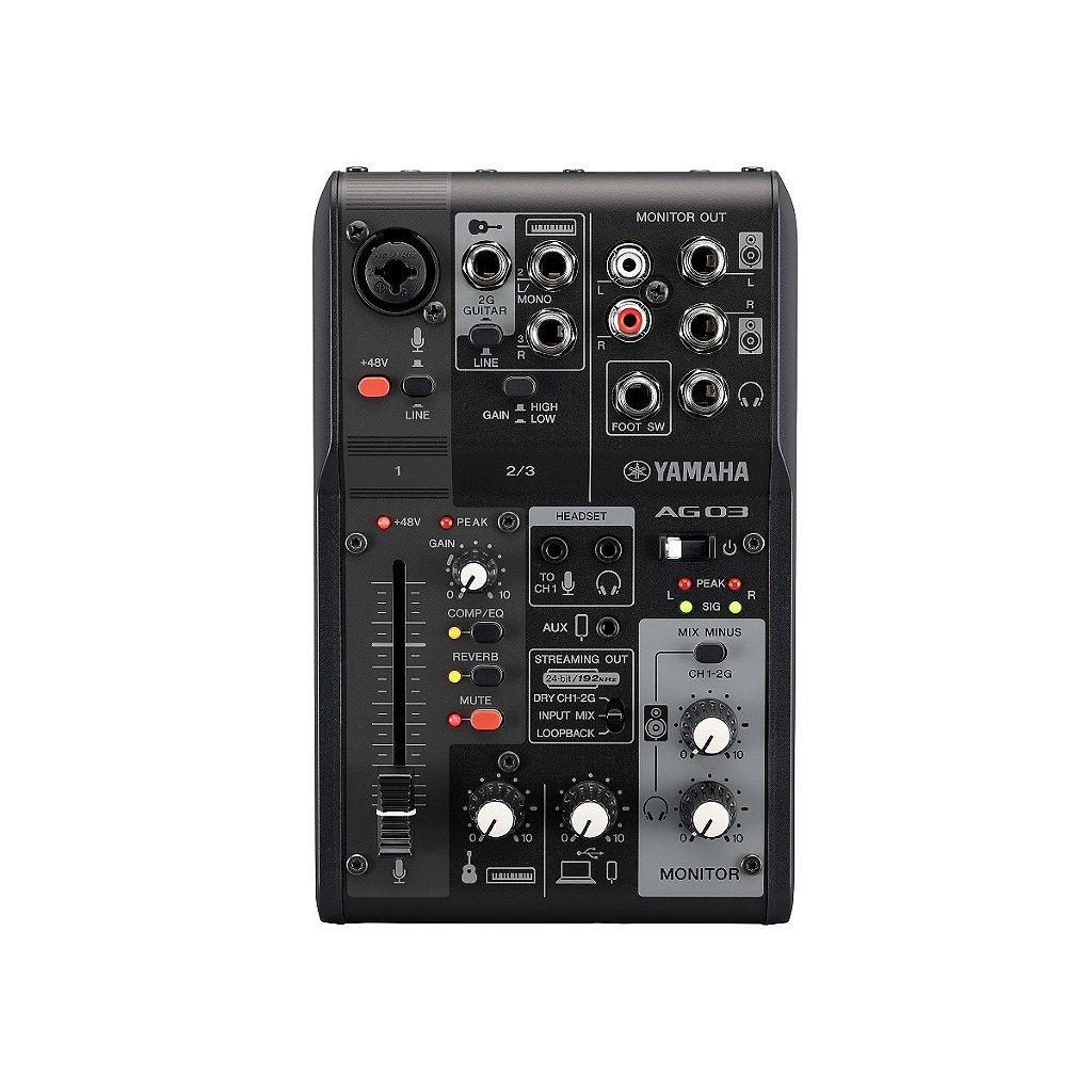 Mesa de Som com Interface USB AG03 MK2 B - YAMAHA - Kalifa Áudio