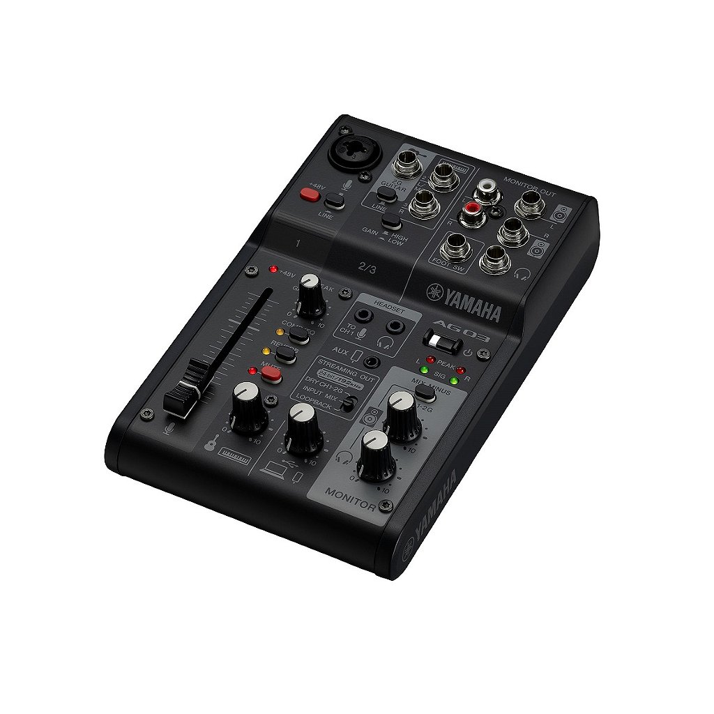 美品 YAMAHA AG03 Mk2 Mesa de Som com Interface USB AG03 MK2 B - YAMAHA - Kalifa Áudio