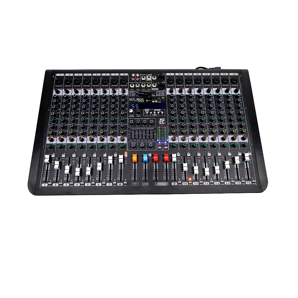 Mesa de som MX-1606 FX 16CH USB Stereo Analógica - STANER - Kalifa