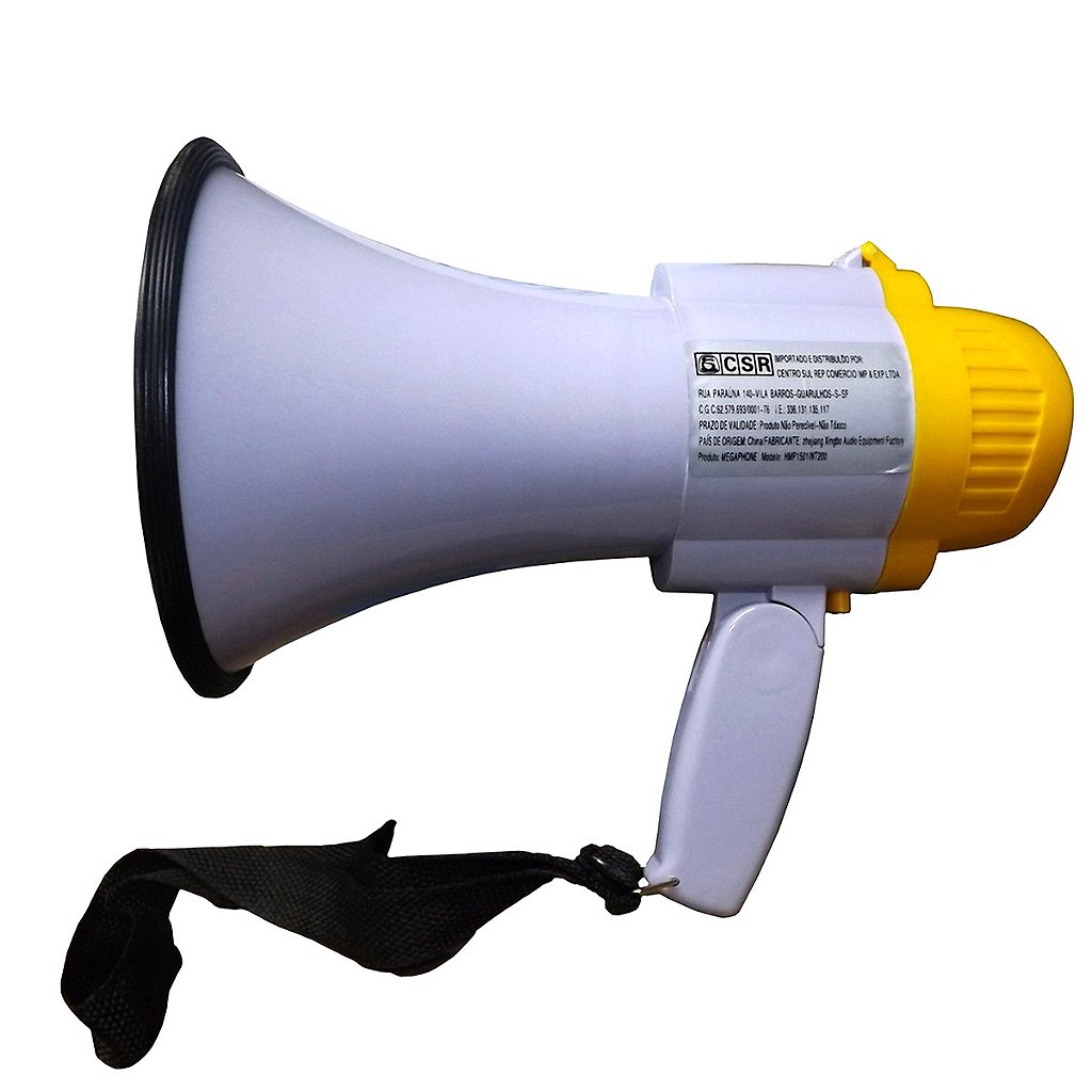 Megafone CSR NT200 35W com Memória e Música - Kalifa Áudio Som