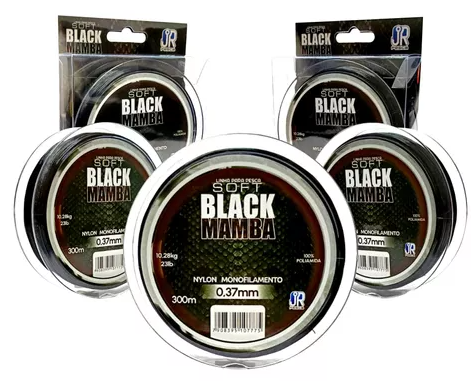 LINHA MONOFILAMENTO SOFT BLACK MAMBA 0,37 mm - 300 m - 1 UNIDADE