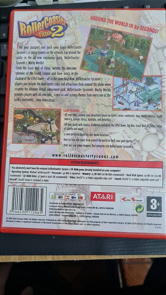 Jogo Roller COASTER TYCOON wacky worlds expansão  Pc Original Mídia Fisica – imagem 5