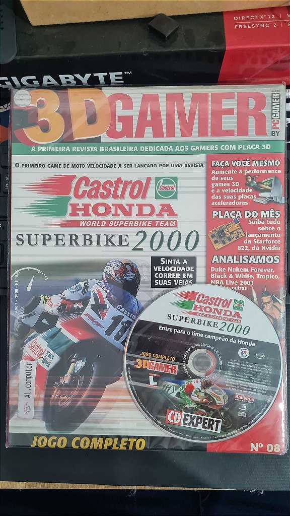 Jogo Revista 3d gamer castrol honda super bike 2000 Pc Original Mídia Fisica Lacrado
