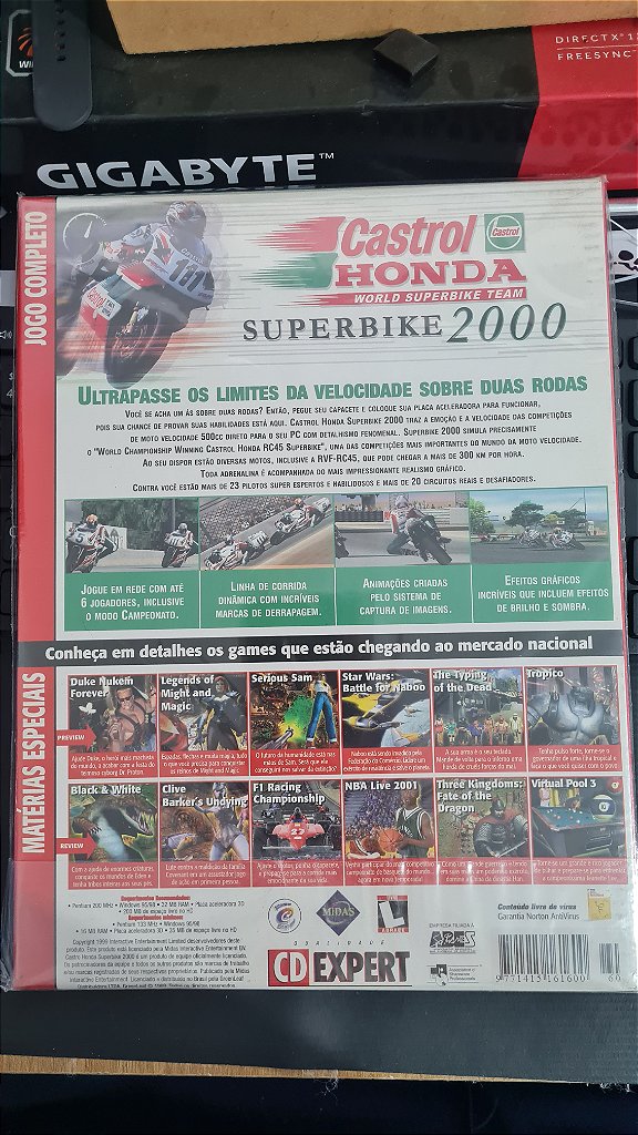 Jogo Revista 3d gamer castrol honda super bike 2000 Pc Original Mídia Fisica Lacrado – imagem 2