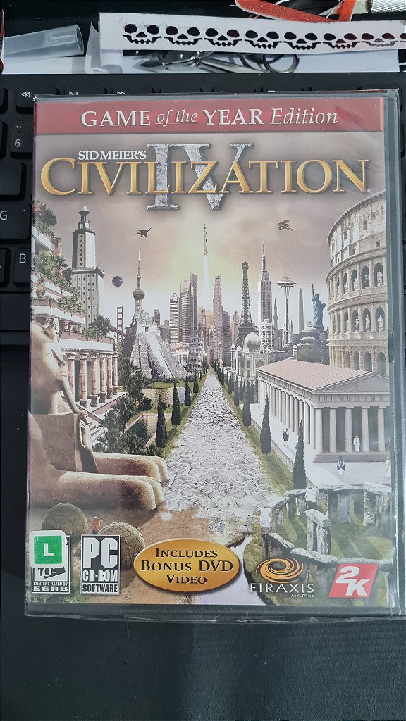 Jogo Civilization IV 4 edição jogo do ano Pc Bonus dvd big box Original Mídia Fisica Lacrado