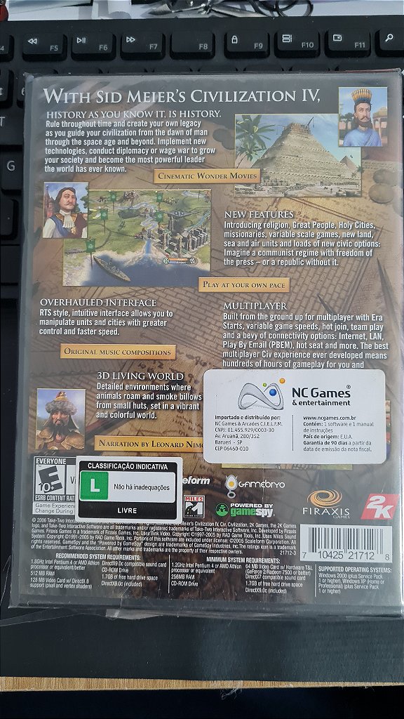 Jogo Civilization IV 4 edição jogo do ano Pc Bonus dvd big box Original Mídia Fisica Lacrado – imagem 4