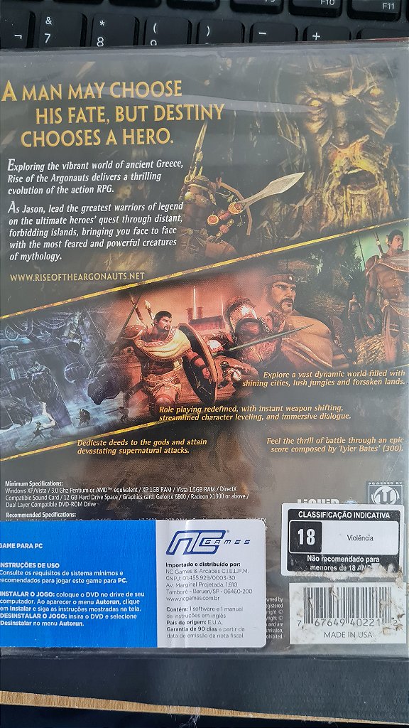Jogo rise of the argonauts fat box  Pc Original Mídia Fisica Lacrado – imagem 3