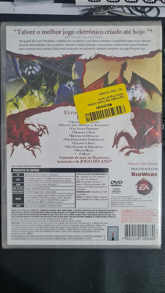 Jogo dragon age origins ultimate edition Para Pc Midia Fisica Lacrado – imagem 2