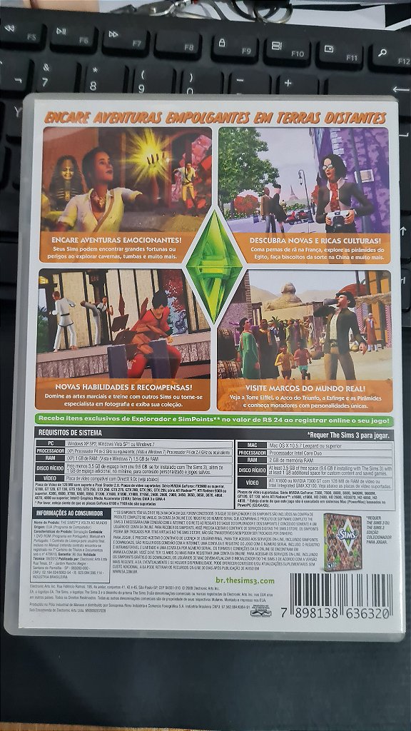 Jogo The sims 3 volta ao mundo  Pc Original Mídia Fisica – imagem 3