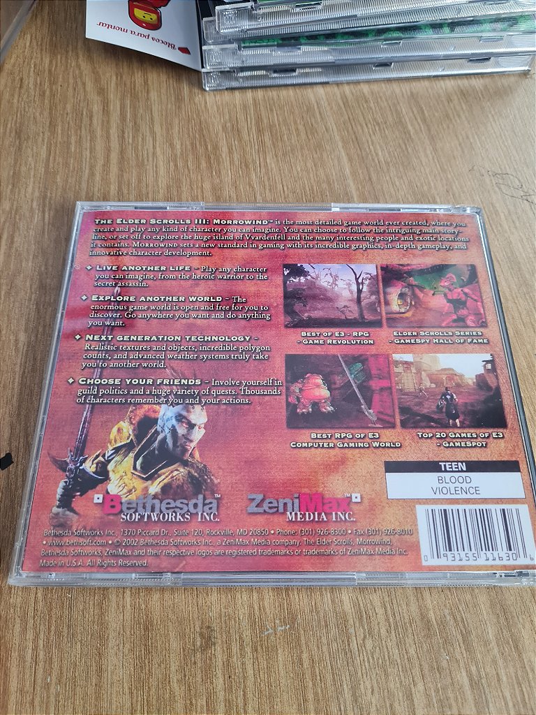Jogo Pc The Elder Scrolls 3 Morrowind Original – imagem 3