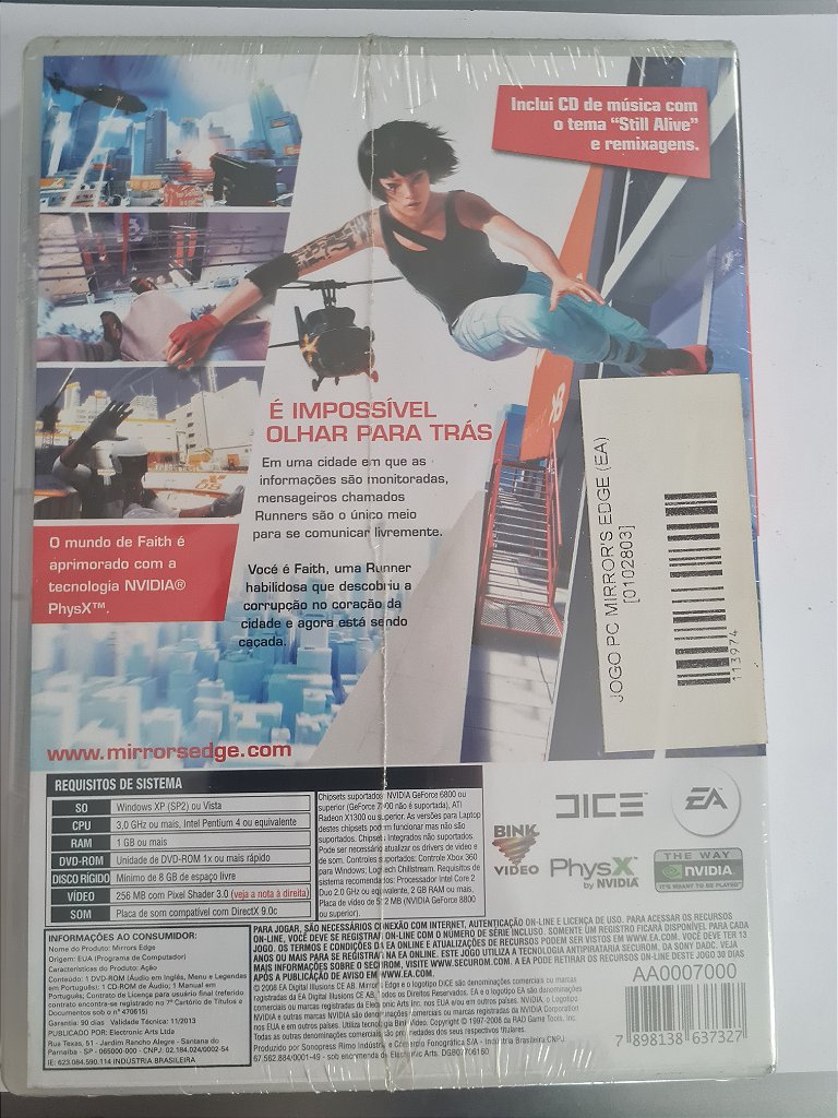 Jogo Pc Mirrors Edge Lacrado Original – imagem 2
