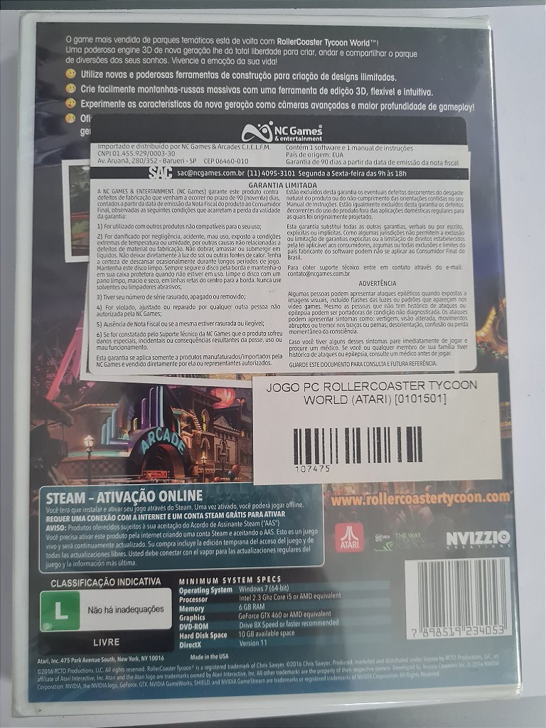 Jogo Pc Roller Coaster Tycoon World Lacrado Original – imagem 2