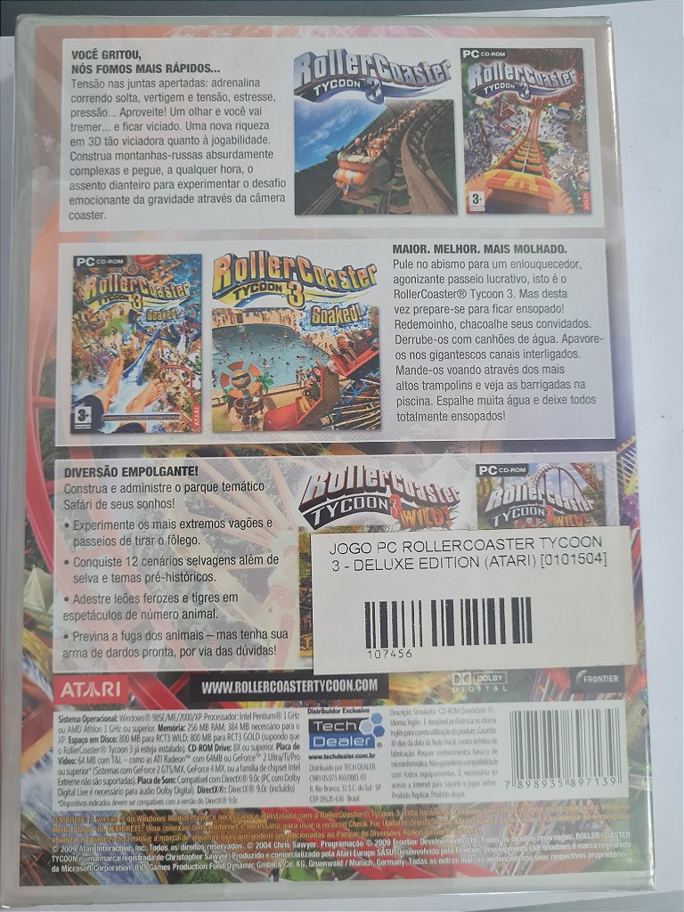 Jogo Pc Roller Coaster Tycoon 3 Deluxe Edition Lacrado Original – imagem 2