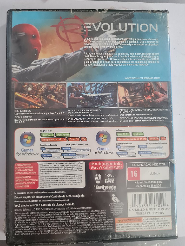 Jogo Pc Brink Lacrado Original – imagem 2