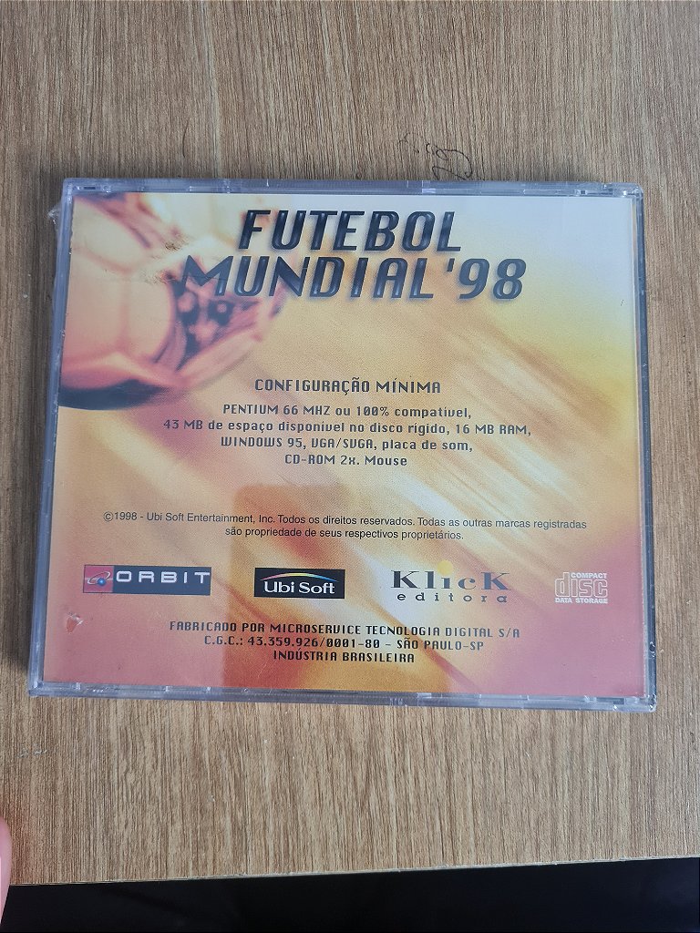 Jogo para PC Futebol Mundial 98 Lacrado Original