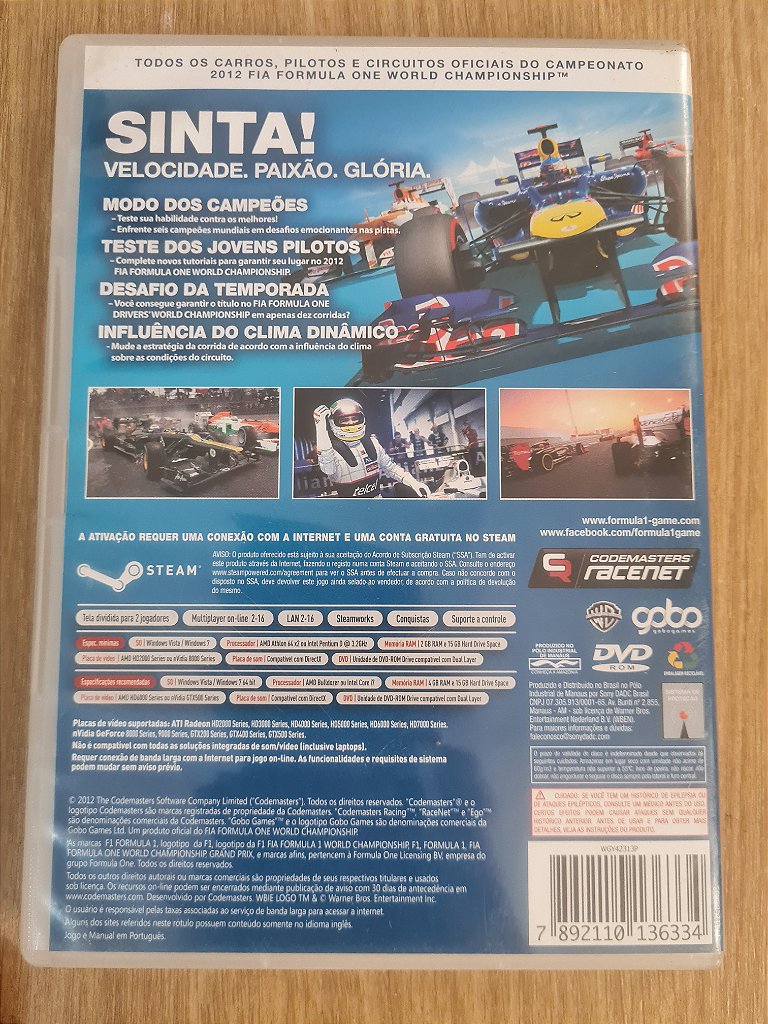 Jogo para PC F1 2012 Original – imagem 3