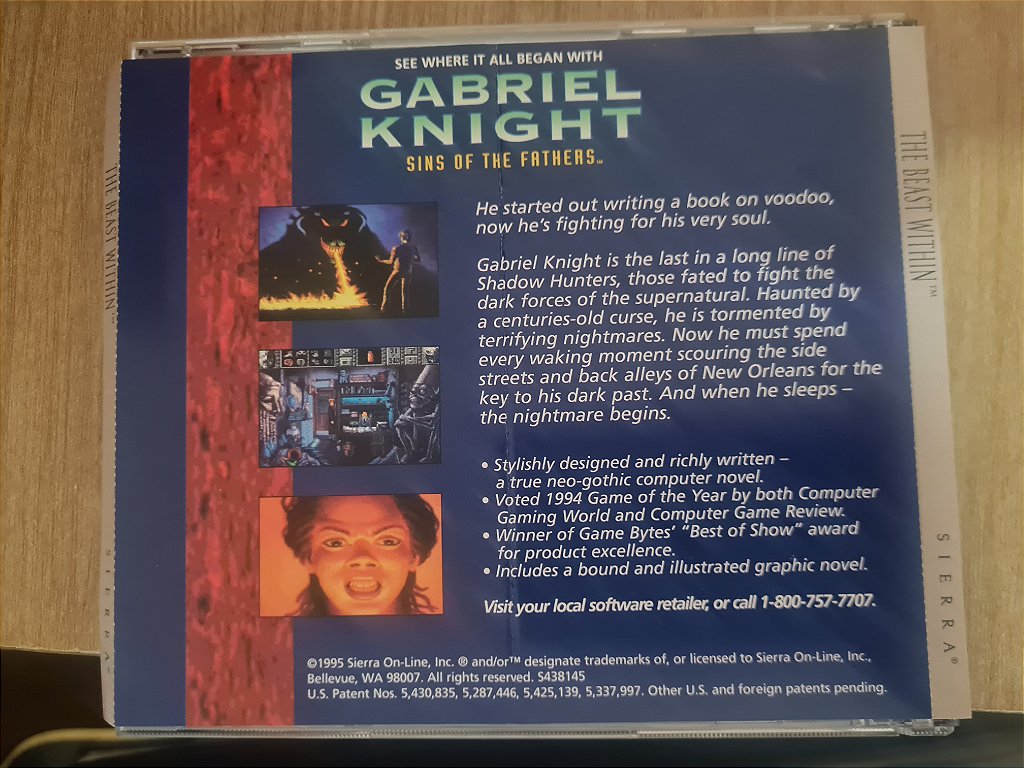 Jogo PC 6 CD The Beast Within Gabriel K com manual Original – imagem 3