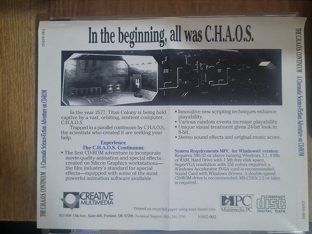 Jogo PC CD The chaos continuum com manual Original – imagem 4
