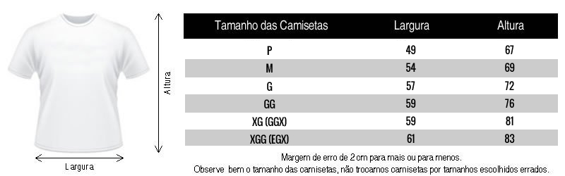 Tamanho de Camisetas