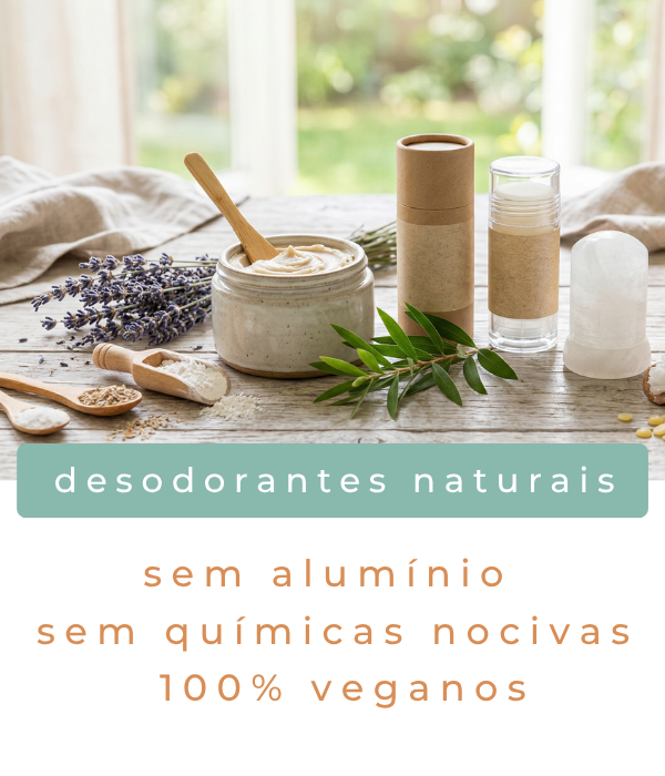 Frascos com desodorantes naturais