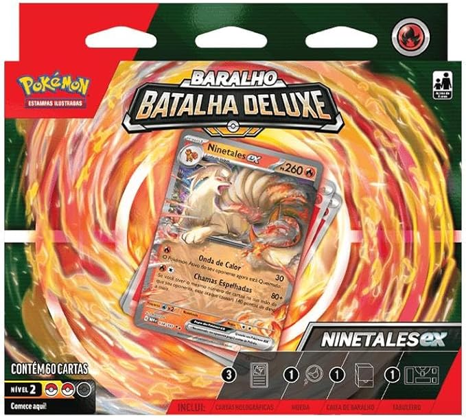 Pokemon TCG, Deck Batalha Deluxe Ninetales Ex - TH4 Gaming Gear