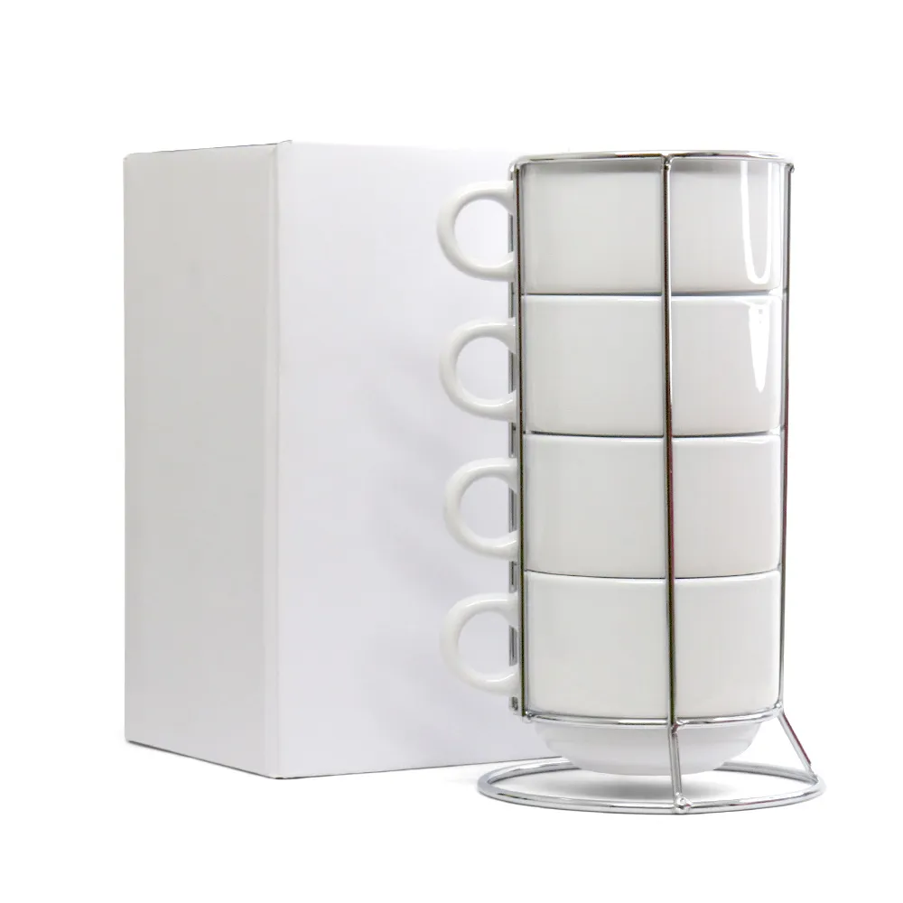Kit 4 Xícaras 200ml com Suporte de Metal personalizada — Canecas, foto 5 de 5