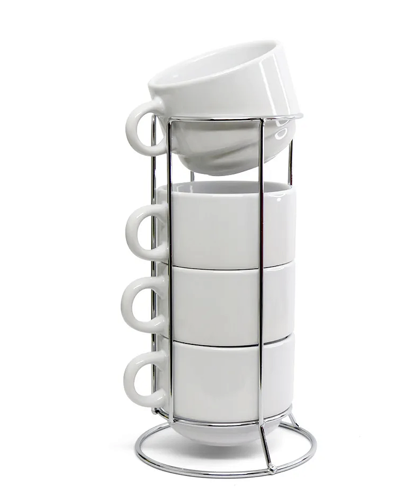 Kit 4 Xícaras 200ml com Suporte de Metal personalizada — Canecas, foto 4 de 5