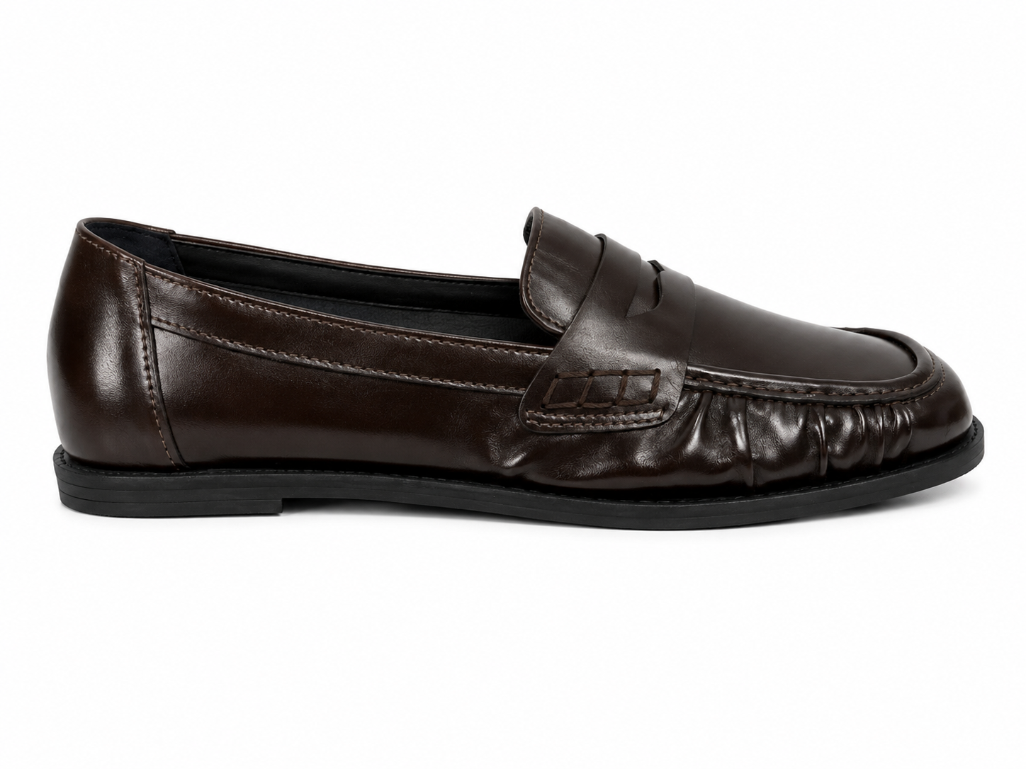 Mocassim Feminino Capri Café de bico quadrado
