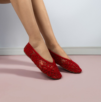 Sapatilha Feminina Salina Vermelho Ferrari em renda