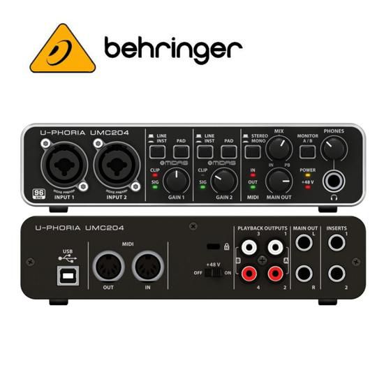 INTERFACE DE AUDIO BEHRINGER UMC204HD - Amplitude Som Profissional