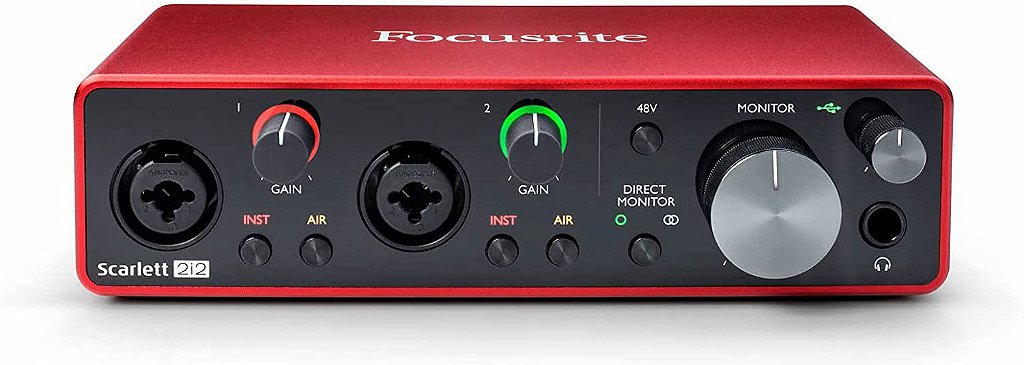 FOCUSRITE SCARLETT 2I2 3 GERAÇÃO - Amplitude Som Profissional
