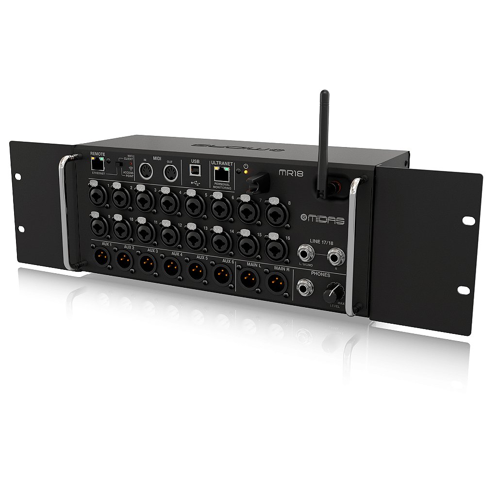 Mesa de som Digidal MIDAS MR18 - Amplitude Som Profissional