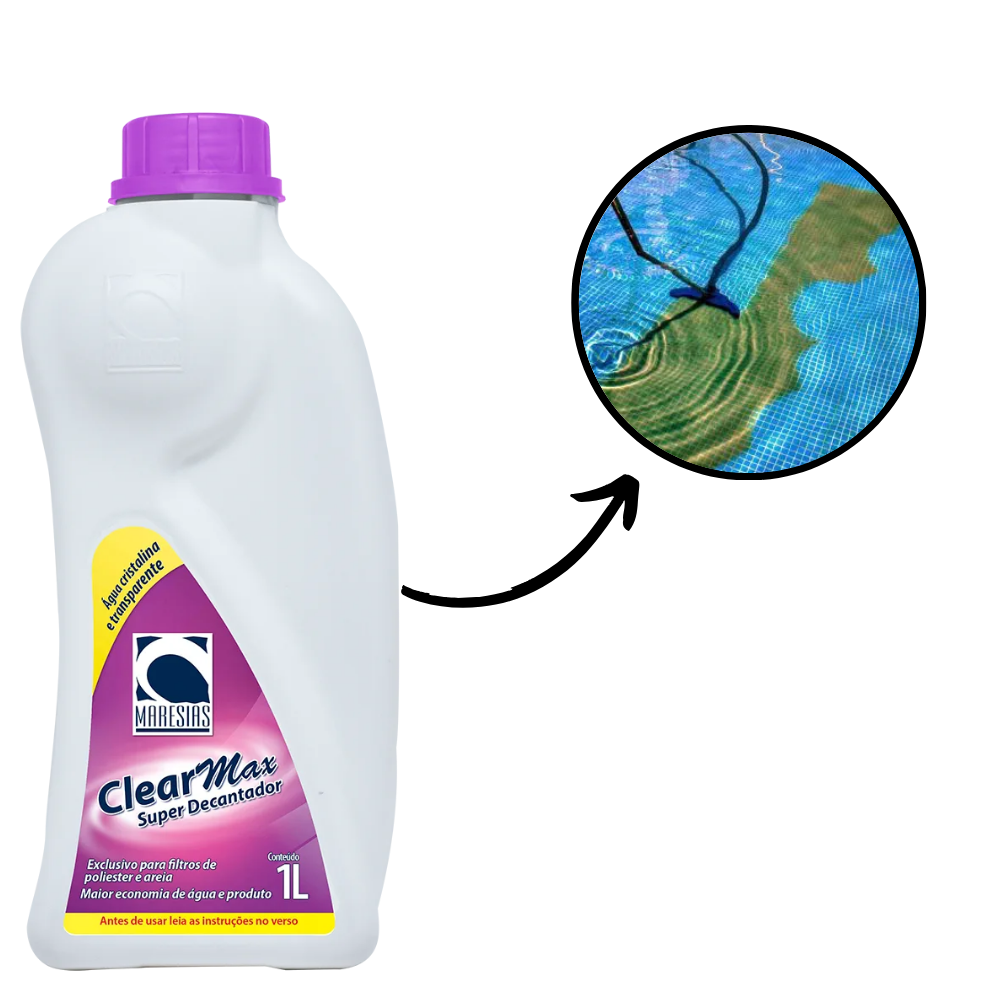 Clear max super decantador 1 litro maresia para piscinas