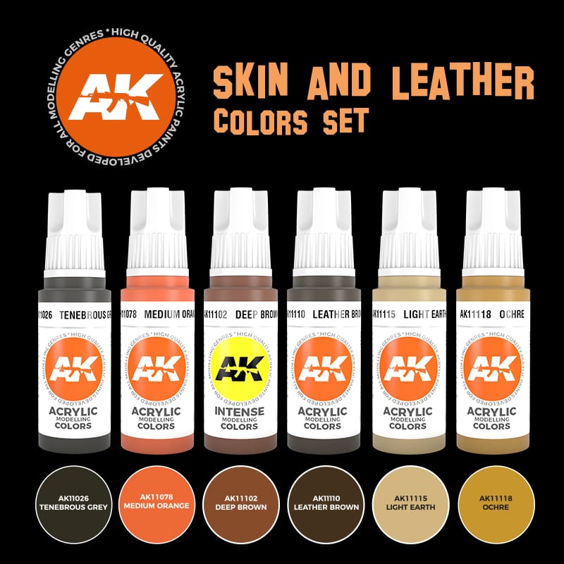 ak商品 AK Interactive Skin and Leather Colors Set - Geek Tintas